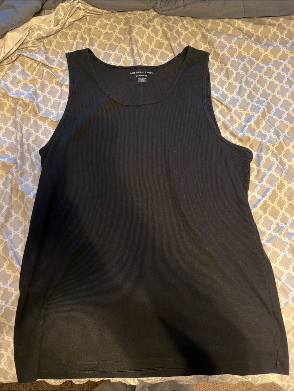 American Eagle Outfitters Black Ribbed Scoop Neck Tank